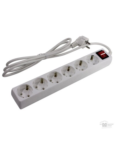 SP6W-250. Сетевой фильтр 6 розеток, 5м, белый. 5bites в Арзамасе