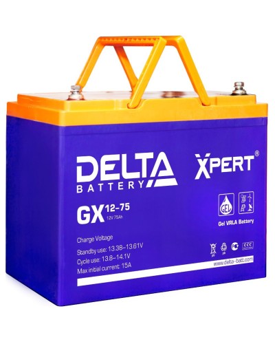 Delta GX 12-75. Аккумулятор герметичный свинцово-кислотный. Delta в Арзамасе
