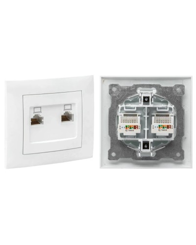 Валенсия розетка комп RJ-45 2-местная (EWK02-035-10). Розетка комп RJ-45 2-местная. EKF в Арзамасе