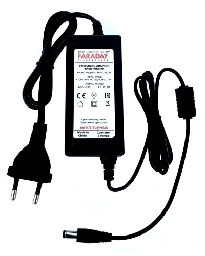 36W/12V/3A. Импульсный блок питания в пластиковом корпусе. FARADAY в Арзамасе