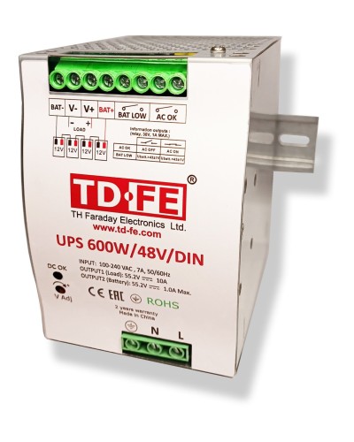 UPS 600W/48V/DIN. Источник вторичного электропитания резервированный. FARADAY в Арзамасе