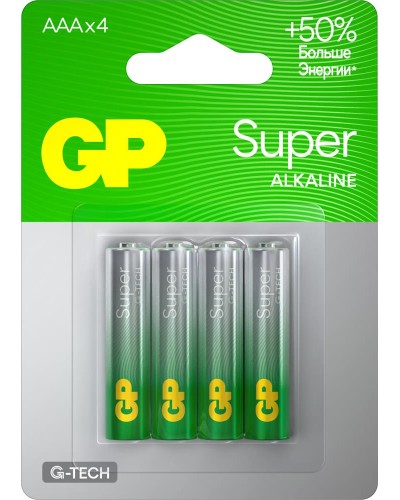GP Super Alkaline 15A AA (GP 15AA21-2CRSBC4), упак. 4 шт. БЛИСТЕР. Алкалиновые батарейки. GP Batteries в Арзамасе