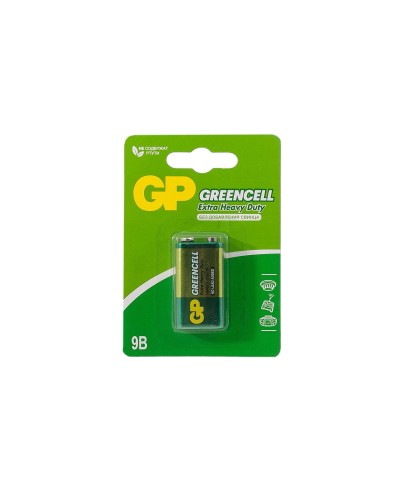 GP GreenCell 9V Крона (GP 1604GLF-2CR1), БЛИСТЕР. Солевая батарейка. GP Batteries в Арзамасе