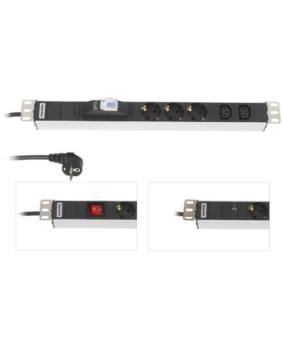 SHE19-6SH-B-2.5EU. Блок розеток 19. Hyperline в Арзамасе