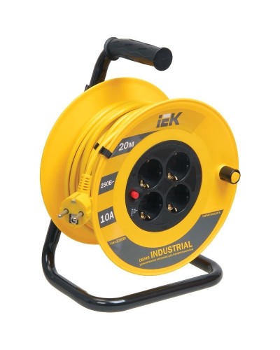 УК20 4 места, 20м (WKP15-16-04-20). Удлинитель на катушке Industrial. IEK в Арзамасе