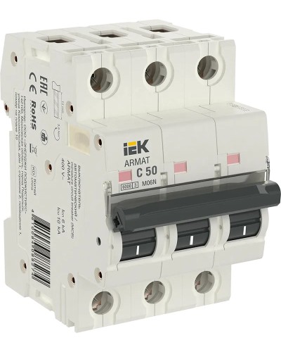 M06N 3P C 50А 6кА ARMAT (AR-M06N-3-C050). Автоматический выключатель. IEK в Арзамасе