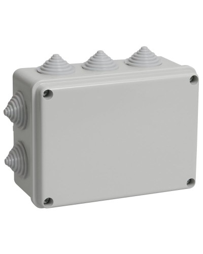 Коробка распаячная КМ41241 150х110х70 открытой проводки IP44 10 гермовводов серая (UKO10-150-110-070-K41-44). Коробка распаячная безгалогенная (HF). IEK в Арзамасе