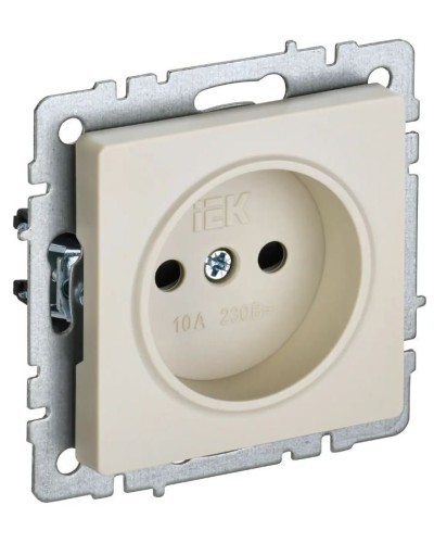 Розетка без з/к РСш10-2-БрКр бежевый BRITE (BR-R13-10-K10). Розетка без заземления с защитными шторками. IEK в Арзамасе