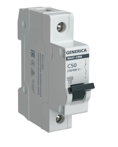 GENERICA ВА47-29М 1P C 50А 4,5кА (MVA21-1-050-C-G). Автоматический выключатель. IEK в Арзамасе
