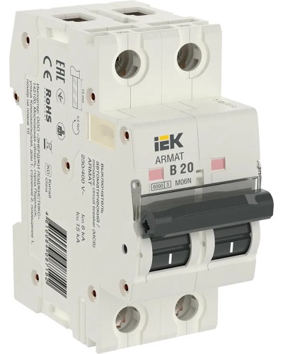 M06N 2P B 20А 6кА ARMAT (AR-M06N-2-B020). Автоматический выключатель. IEK в Арзамасе