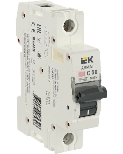 M06N 1P C 50А 6кА ARMAT (AR-M06N-1-C050). Автоматический выключатель. IEK в Арзамасе