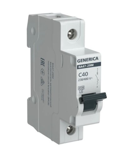 GENERICA ВА47-29М 1P C 40А 4,5кА (MVA21-1-040-C-G). Автоматический выключатель. IEK в Арзамасе