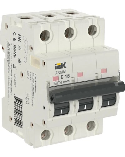 M06N 3P C 16А 6кА ARMAT (AR-M06N-3-C016). Автоматический выключатель. IEK в Арзамасе