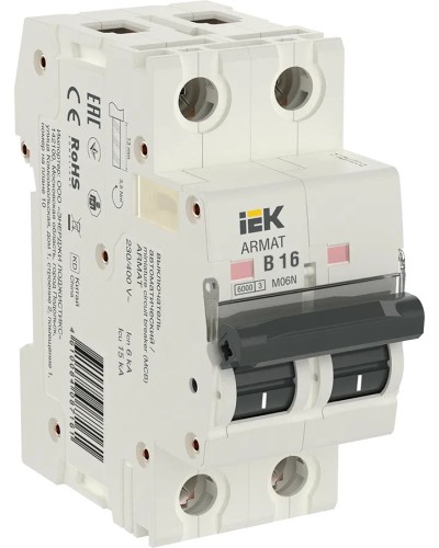 M06N 2P B 16А 6кА ARMAT (AR-M06N-2-B016). Автоматический выключатель. IEK в Арзамасе