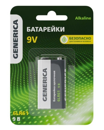 Батарейка Alkaline 6LR61 9V GENERICA (ABT-6LR619V-ST-L02-G). Батарейка щелочная. IEK в Арзамасе