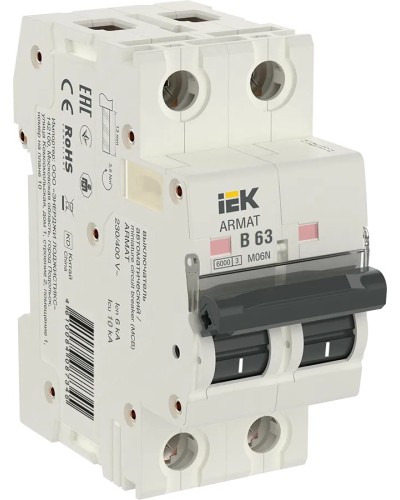 M06N 2P B 63А 6кА ARMAT (AR-M06N-2-B063). Автоматический выключатель. IEK в Арзамасе