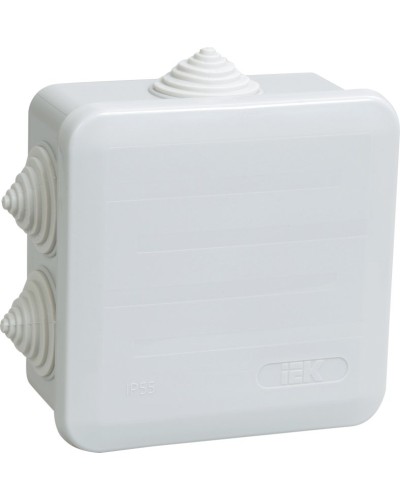 Коробка распаячная КМ41255 100х100х50 открытой проводки IP44 6 гермовводов серая (UKOZ11-100-100-050-K41-44). Коробка распаячная безгалогенная (HF) с защелкивающейся крышкой. IEK в Арзамасе