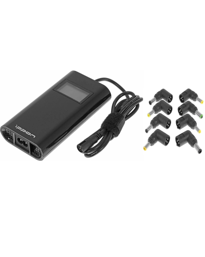 Блок питания Ippon D90U автоматический 90W 15V-19.5V 8-connectors 4.5A 1xUSB 2.1A, LCD индикатор (654527). Блок питания. Ippon в Арзамасе