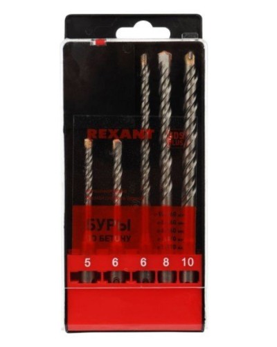 Набор буров, бетон 5-6х110, 6-8-10х160 мм, 5 шт, SDS PLUS Kranz (KR-91-0406): Аксессуар для электроинструмента в Арзамасе