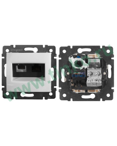 Розетка Valena 2xRJ11+RJ45 Cat.6, белый (770080). Розетка. LegranD в Арзамасе