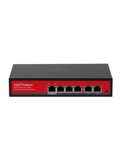 PND-04P-2M-BT1 (65W). Коммутатор неуправляемый 6-портовый с функцией PoE. Polyvision в Арзамасе