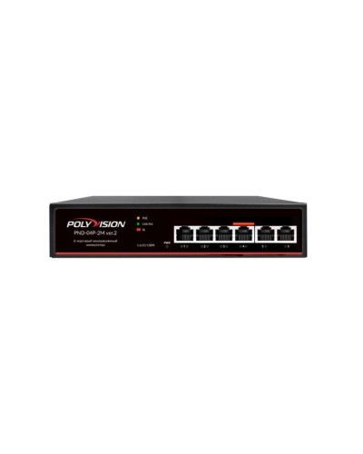 PND-04P-2M v.2. Коммутатор 6-портовый с функцией PoE. Polyvision в Арзамасе