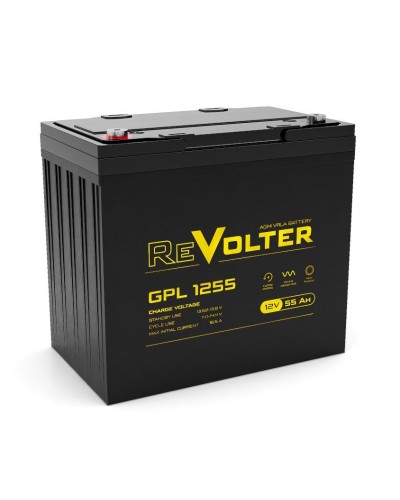 Revolter GPL 1255. Аккумулятор автомобильный герметичный свинцово-кислотный. Revolter в Арзамасе