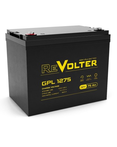 Revolter GPL 1275. Аккумулятор автомобильный герметичный свинцово-кислотный. Revolter в Арзамасе
