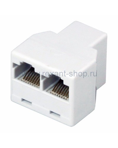 Двойник компьютерный UTP RJ-45(8P8C) (гнездо - 2 гнезда) REXANT (03-0103): Кабельный соединитель в Арзамасе