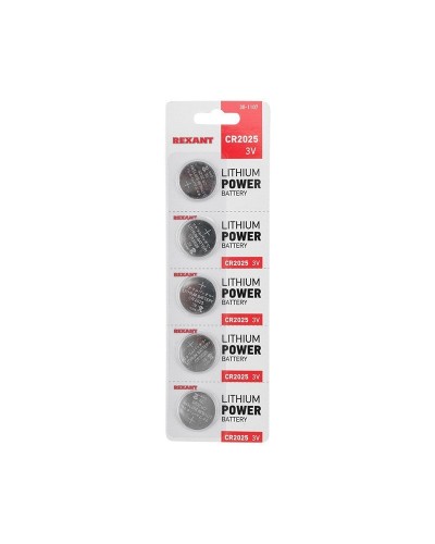 Литиевые батарейки CR2025 3 V 160 mAh (30-1107). Элемент питания. Rexant в Арзамасе