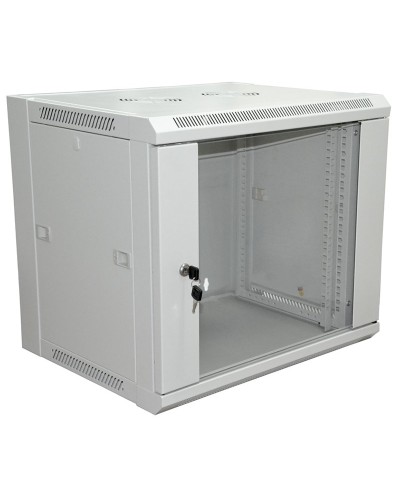 Шкаф телекоммуникационный 19 настенный 12U 600х600х635 мм (ШхГхВ)- передняя дверь стекло, боковые стенки съемные (разобранный) RAL 7035 (04-2222). Шкаф телекоммуникационный 19 настенный 12U. Rexant в Арзамасе