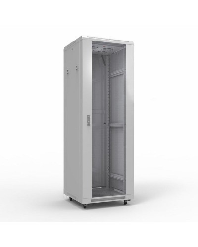 Шкаф телекоммуникационный 19 напольный 42U 600х800 мм, передняя дверь стекло, задняя дверь металл, RAL 7035 (состоит из 3 частей) (04-2306). Шкаф телекоммуникационный 19 напольный 42U. Rexant в Арзамасе