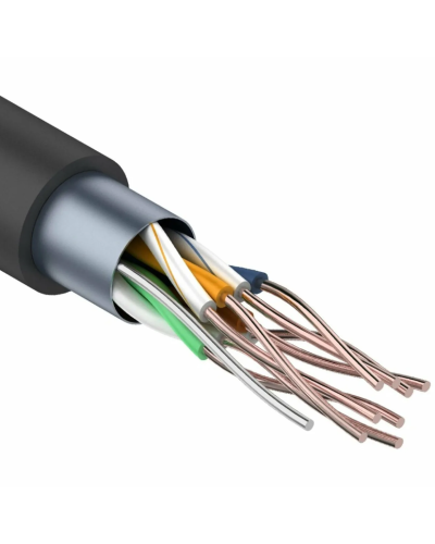 F/UTP, CAT 5e, PE, 4PR, 24AWG, OUTDOOR, SOLID, черный, 305м REXANT (01-0146-1). Кабель «витая пара» (LAN) для структурированных систем связи. Rexant в Арзамасе