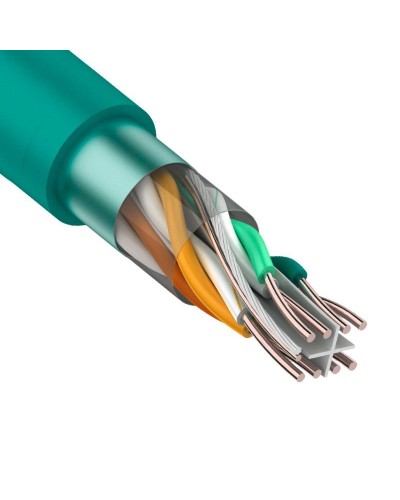 F/UTP, CAT 6, нг(А)-LSLTx, 4х2х0,575мм, 23AWG, INDOOR, SOLID, зеленый, 305м REXANT (01-0171). Кабель «витая пара» (LAN) для структурированных систем связи. Rexant в Арзамасе