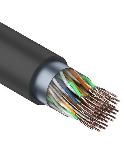 F/UTP, CAT 5, PE, 25PR, 24AWG, OUTDOOR, SOLID, черный, 305м, REXANT (01-1203). Кабель «витая пара» (LAN) для структурированных систем связи. Rexant в Арзамасе