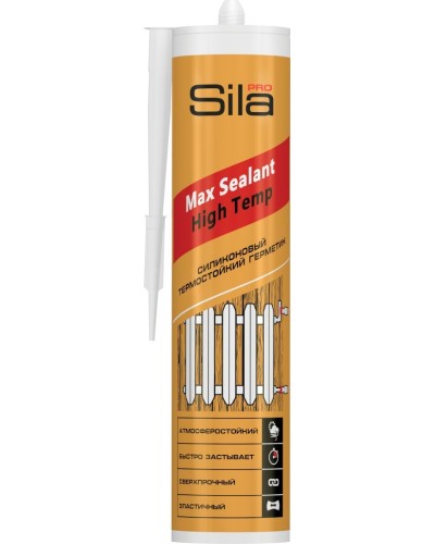 Герметик Sila PRO Max Sealant, High Temp, термостойкий, 280 мл. Герметик силиконовый термостойкий, красный. Sila в Арзамасе