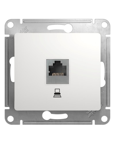 Glossa розетка RJ45 1-местная, кат. 5Е, скрытой установки, механизм, белый (GSL000181K). Розетка компьютерная. Systeme Electric в Арзамасе