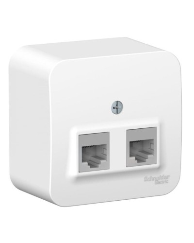 BLANCA розетка RJ45 2-местная, кат. 5Е, открытой установки, белый (BLNIA045451). Розетка компьютерная с изолированной пластиной. Systeme Electric в Арзамасе