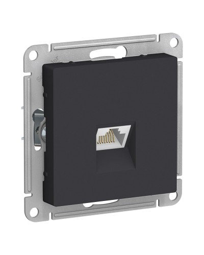 AtlasDesign розетка RJ45, кат. 5Е, 1-местная, скрытой установки, механизм, карбон (ATN001083). Розетка компьютерная. Systeme Electric в Арзамасе
