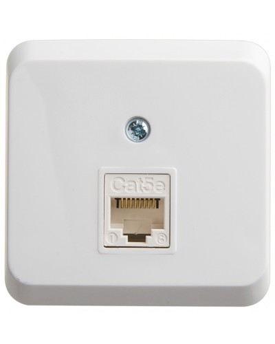 Этюд розетка RJ45 1-местная, кат. 5Е, открытой установки, белый (KOMA-001B). Розетка компьютерная. Systeme Electric в Арзамасе