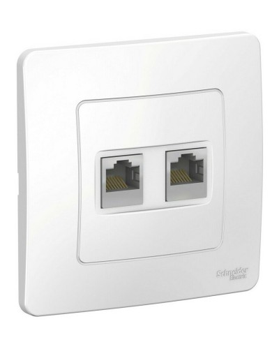 BLANCA розетка RJ45, 2-местная, кат. 5Е, скрытой установки, белый (BLNIS045451). Розетка компьютерная. Systeme Electric в Арзамасе
