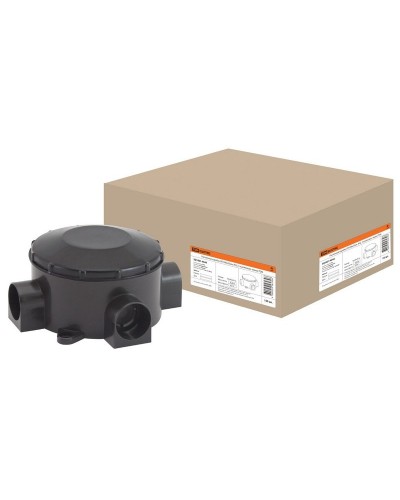 Распаячная коробка ОП D80х35мм, IP42, 3-х рожковая, черная TDM (SQ1401-4044). Распаячная коробка ОП. TDM ЕLECTRIC в Арзамасе