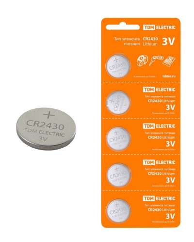 CR2430 Lithium 3V BP-5 TDM (SQ1702-0030). Элемент питания. TDM ЕLECTRIC в Арзамасе