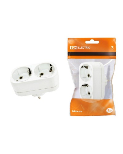 Блок на 2 гнезда 2П+З плоский 16А 250B TDM (SQ1806-0026). Розетка. TDM ЕLECTRIC в Арзамасе