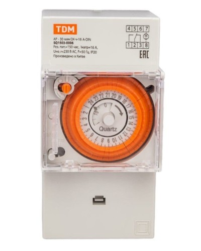 АР-30мин/24ч-16А-DIN (3 модуля) TDM (SQ1503-0006). Аналоговое суточное реле. TDM ЕLECTRIC в Арзамасе