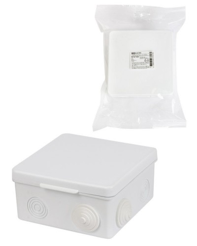 Коробка ОП 100х100х55мм, крышка, IP54, 8вх., белая (SQ1401-0923). Распаячная коробка. TDM ЕLECTRIC в Арзамасе