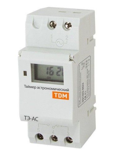 ТЭ-АС-1мин/24ч-8on/off-16А-DIN (астрономический) TDM (SQ1503-0023). Таймер электронный. TDM ЕLECTRIC в Арзамасе