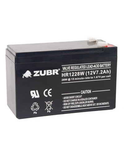 ZUBR HR 1228W (12V, 7,2Ah). Аккумулятор герметичный свинцово-кислотный. ZUBR в Арзамасе