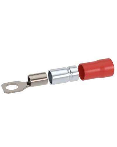 Наконечник НКИ 0,25-1,5 М6 (D6,4мм) с отверстием под винт (100 шт) (2A6P-DS-PVC). Наконечник с отверстием под винт и изолированным фланцем ПВХ, двойная гильза. ДКС в Арзамасе