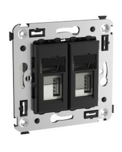 Розетка USB в стену Avanti черный квадрат (4402543). Розетка USB. ДКС в Арзамасе